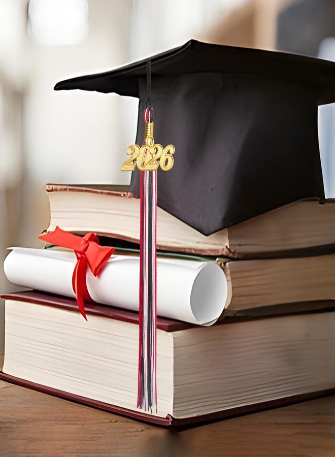 Nelisylux 2026 Tassel Graduation, Black Red White Graduation Tassel, 2026 Tassel Charms for Graduations Cap Decorations, Tassels Memorial Grad Cords for College High School Graduate Hat Ceremonies Accessories - Image 4